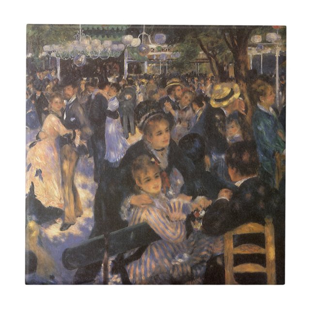 Bal på Le Moulin de la Galette av Pierre Renoir Kakelplatta (Framsidan)