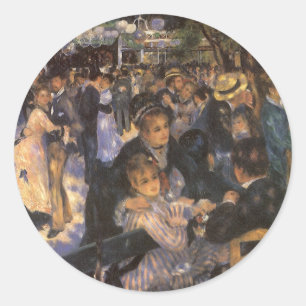 Bal på Le Moulin de la Galette av Pierre Renoir Runt Klistermärke