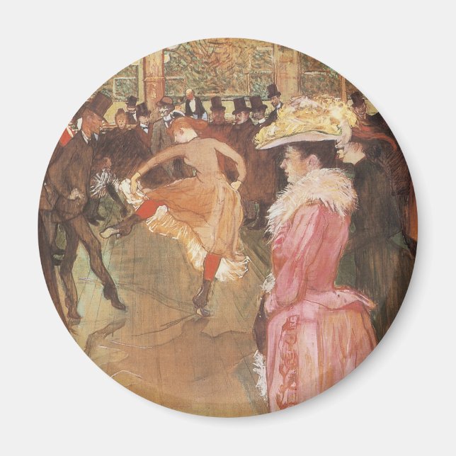 Bal på nattklubb av Toulouse Lautrec Magnet (Framsidan)