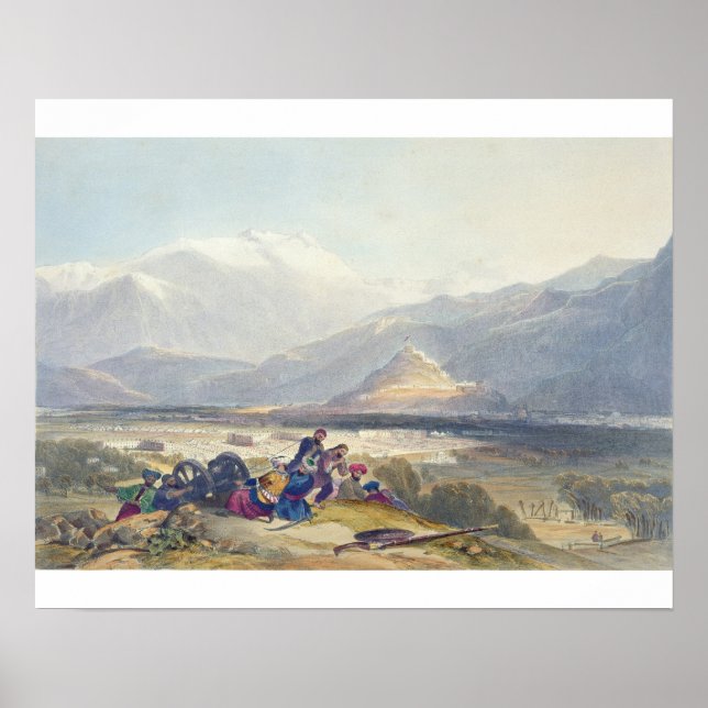 Bala Hissar och staden Kabul med brittisk Kan Poster (Framsidan)