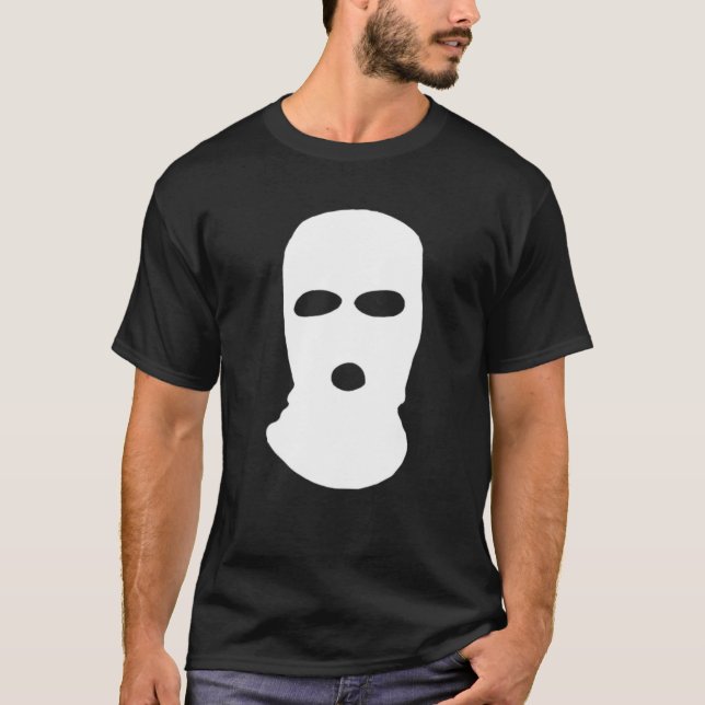 Balaclava Hoodie Ansikte Mask Design Techno T Shirt (Framsida)