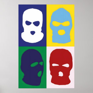 Balaclava Japansk Abstrakt Bauhaus Formel Modern Poster
