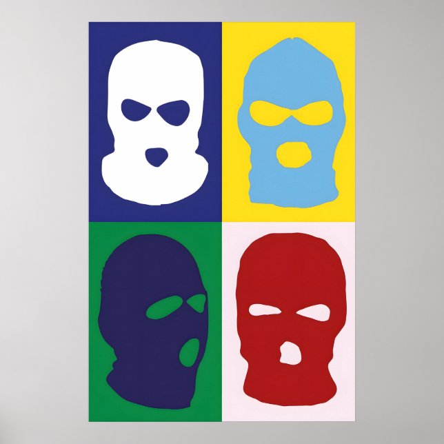 Balaclava Japansk Abstrakt Bauhaus Formel Modern Poster (Framsidan)