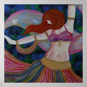 Baladi, Belly Dancer BeSnyval Art Poster Skriv ut