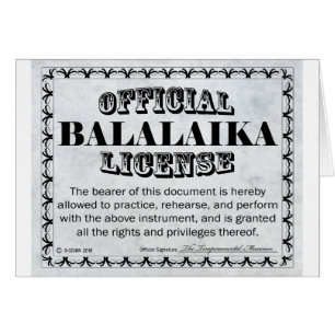 Balalaika-licens Hälsningskort