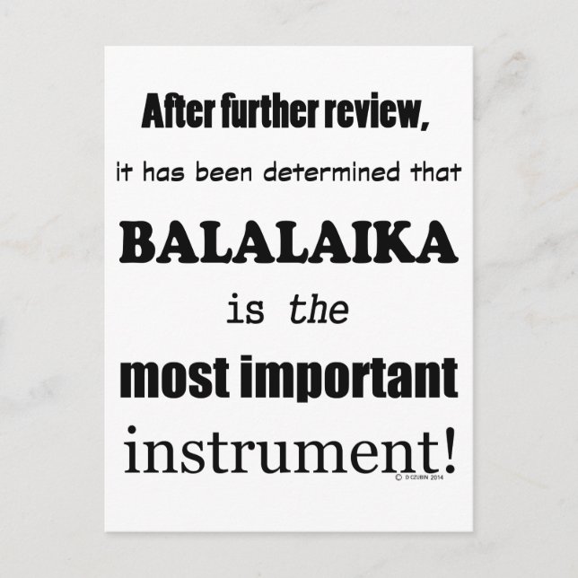 Balalaika Viktigaste Instrument Vykort (Framsida)