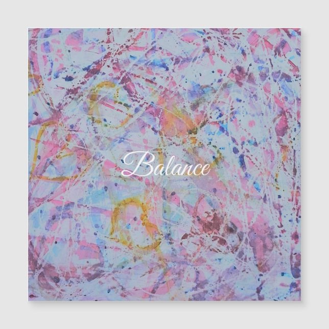 "Balance" Abstrakt Akvarell Magnetkort (Framsida)