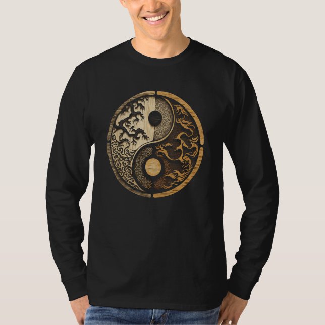 Balance and Harmony Yin Yang Symbol Nature T Shirt (Framsida)