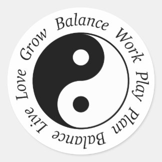 Balance Yin Yang Symbol Runt Klistermärke