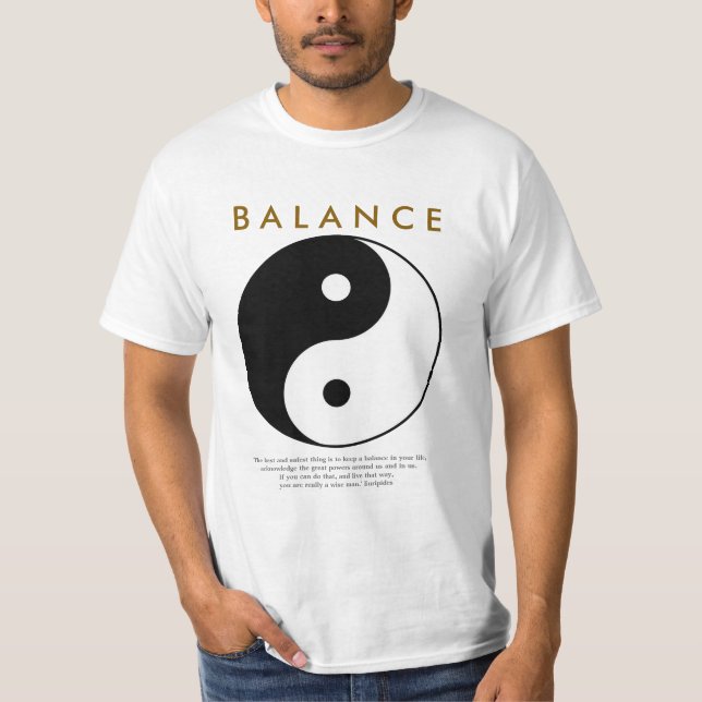 Balance Yoga Yin Yang med citat Tee (Framsida)