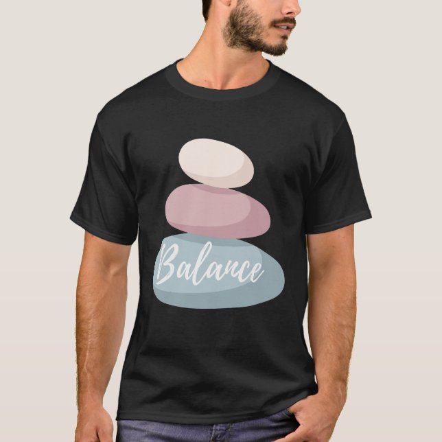 Balance Zen-stenar Minimalistisk Design – Mindfuln T Shirt (Framsida)