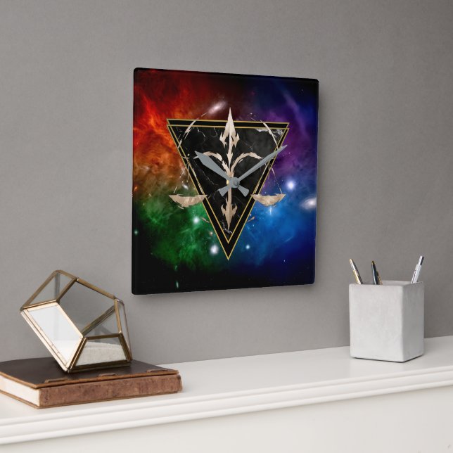 Balance Zodiaque Cadeau Astrologie Fyrkantig Klocka (Kontor)