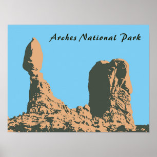 Balanced sten in Arches National Park-Utah, USA Poster