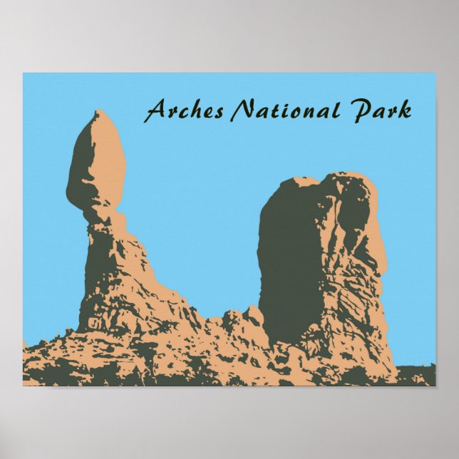 Balanced sten in Arches National Park-Utah, USA Poster (Framsidan)