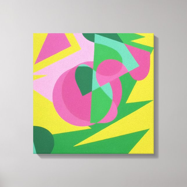 Balancing Act Yellow Background Canvas Print (Framsida)