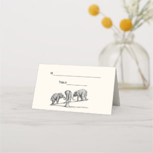 Balancing Elephants Seesaw Ställe Escort Ivory Placeringskort