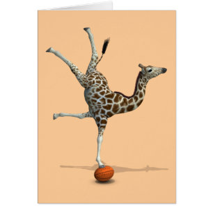 Balancing Giraffe Hälsningskort