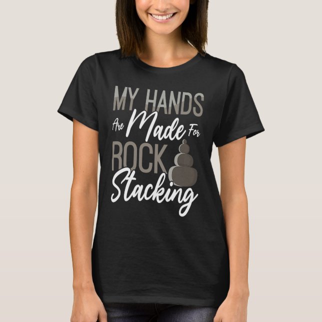Balancing Stone Stacking Game Balancer 4 i sten T Shirt (Framsida)