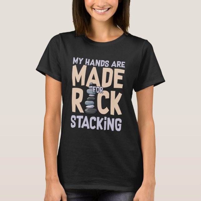 Balancing Stone Stacking Game Balancer 7 i sten T Shirt (Framsida)