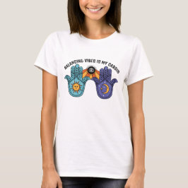 Balancing Vibes Sol & Måne Celestial Hamsa T Shirt