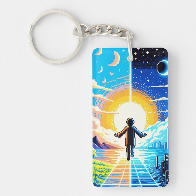 Balans i världen - Futuristiska Pixel Art Tech (Framsidan)