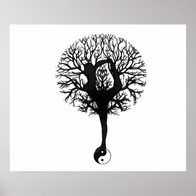 Balans i Yoga Träd Poster (Framsidan)