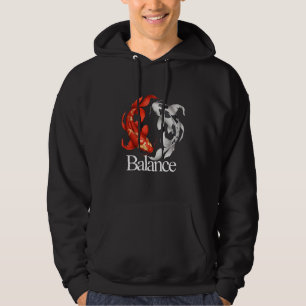 Balans – Japanska Koi Symbol för Lugn Styrka Hoodie
