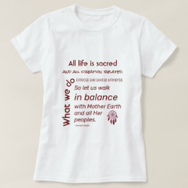Balans med Mor Earth Native American Quote T Shirt