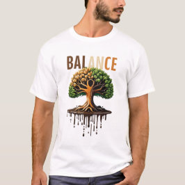 Balans mellan Livets träd naturkonst T Shirt