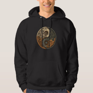 Balans och harmoni Yin Yang-symbol med vågor 1 Hoodie
