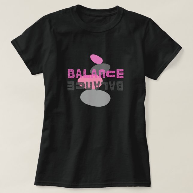 Balans, rosa och grått t shirt (Design framsida)