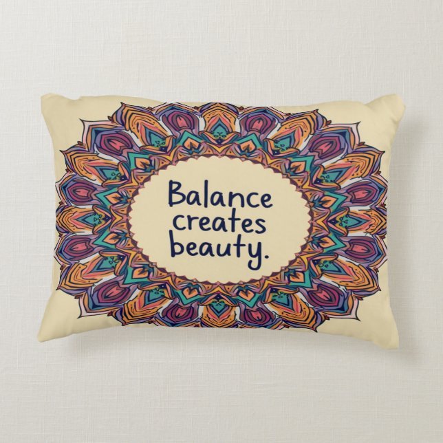 Balans Skapar skönhet - inspiration Prydnadskudde (Baksidan)