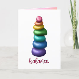 Balans. Stapla Sten-hälsningskort Tack Kort