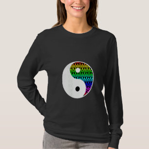 Balansen mellan kvinnor och män och yang-fredssymb t shirt