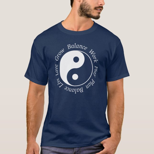 Balansera den Yin Yang T-tröja Tee Shirt (Framsida)