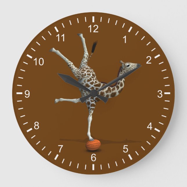 Balansera giraffet stor klocka (Framsida)