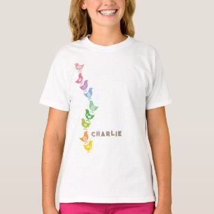 Balansera Retro Rainbow Chicks Rolig Påsk T-shirt