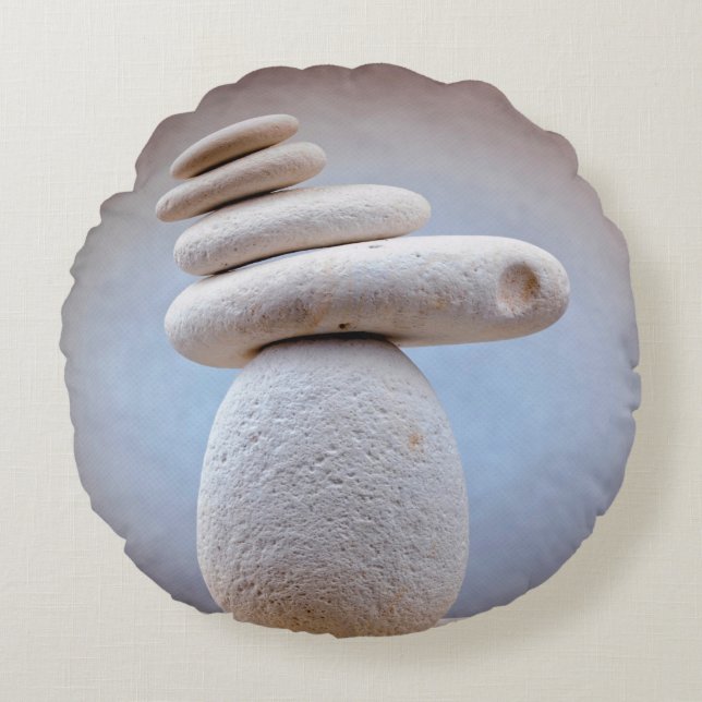 Balansera stenkvadrat + dina idéer rund kudde (Framsidan)