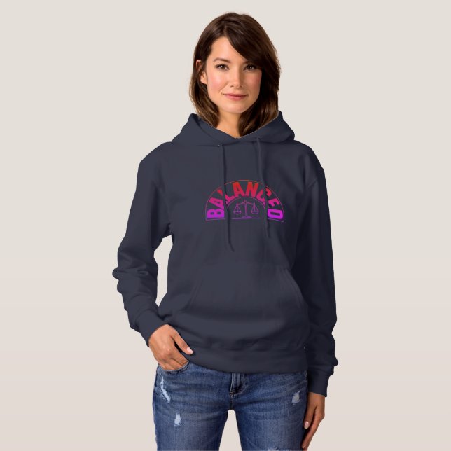 Balanserad hoodie för kvinnor t shirt (Hel framsida)