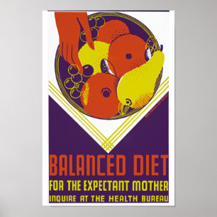 Balanserad kost för det förväntade Mor Poster