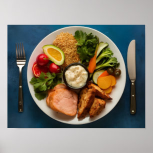 Balanserad plåt av mjölprotein, hela korn poster
