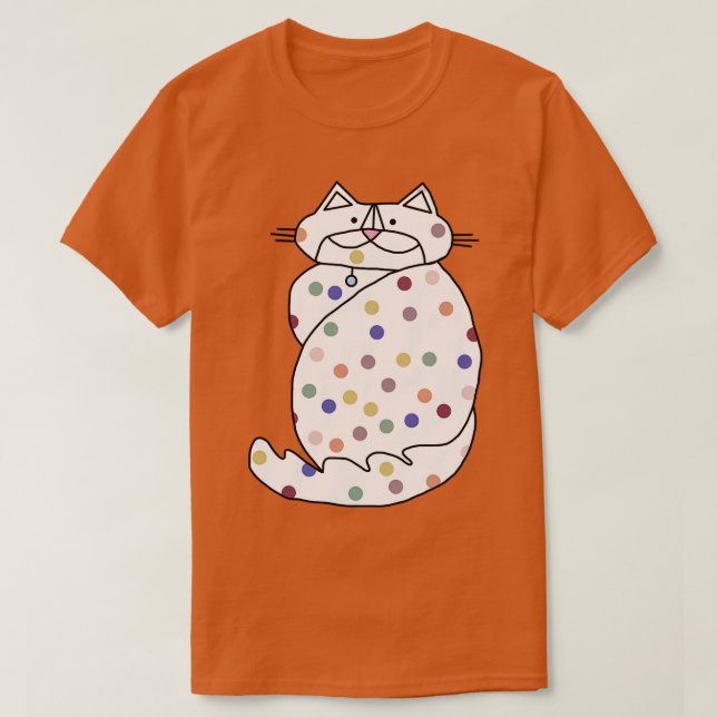 Balanserad Spotty Cute Cat T Shirt (Design framsida)