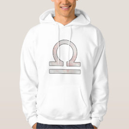 Balanserade Libra Bliss - Rosa och Blue Pastel Art Hoodie