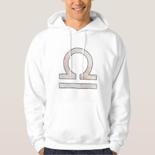 Balanserade Libra Bliss - Rosa och Blue Pastel Art Hoodie