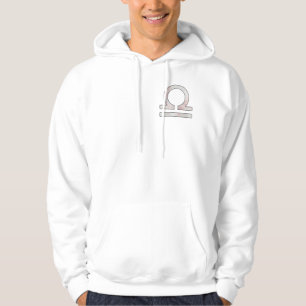 Balanserade Libra Bliss - Rosa och Blue Pastel Art Hoodie