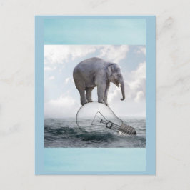 Balanserar elefant på lampor vykort