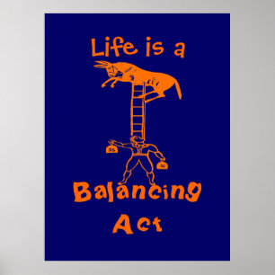 Balanserar en levande donkey ~ FÄRG CHANGE 53X40 Poster