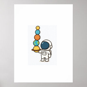 Balanserar - Kawaii Astronaut Wall a Poster