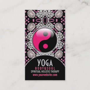 Balanserar svart YinYang för rosor Yoga Visitkort