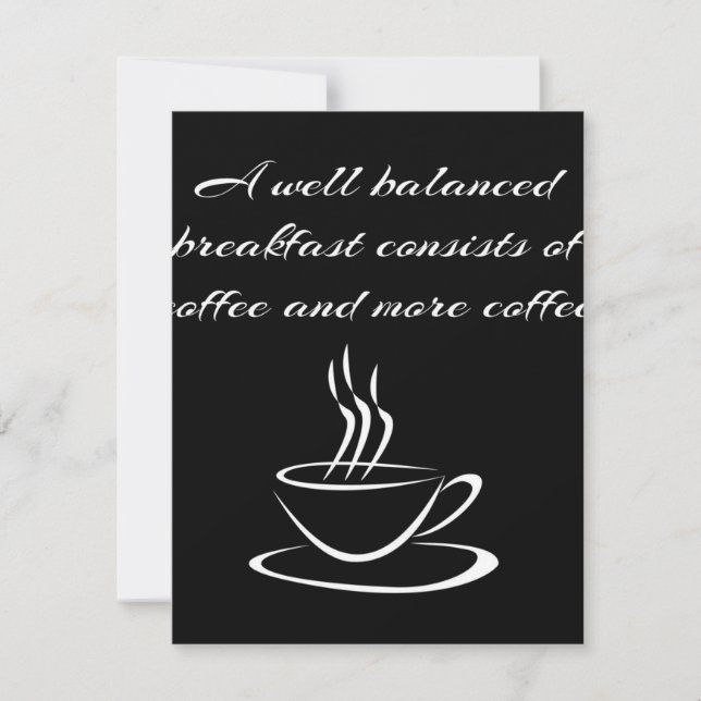Balanserat kaffe Breakfast Caffeine Älskare  Inbjudningar (Framsida)
